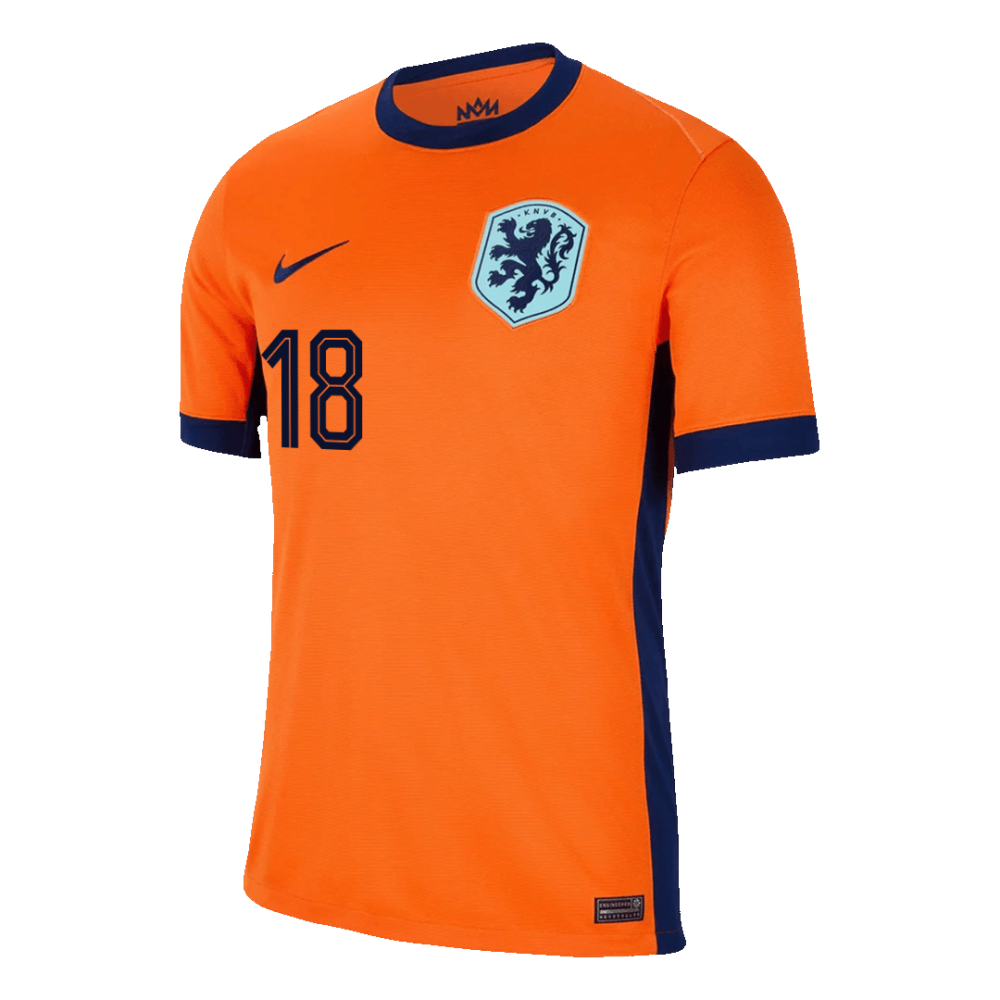 MALEN #18 Netherlands Home Soccer Jersey EURO 2024