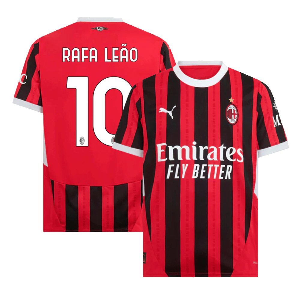 RAFA LEÃO #10 AC Milan Home Soccer Jersey 2024/25 RAFA LEÃO #10 AC Milan Home Soccer Jersey 2024/25