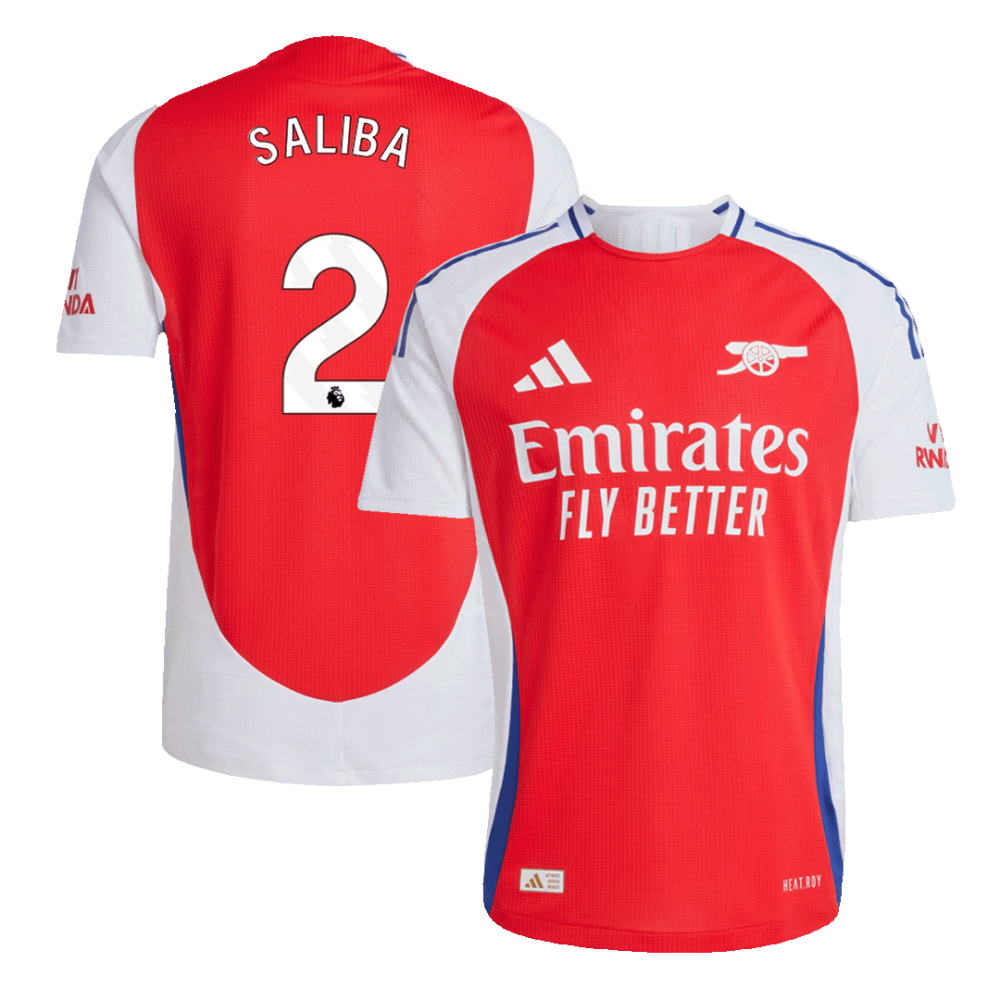 SALIBA #2 Arsenal Home Players Version Soccer Jersey 2024/25 SALIBA #2 Arsenal Home Players Version Soccer Jersey 2024/25