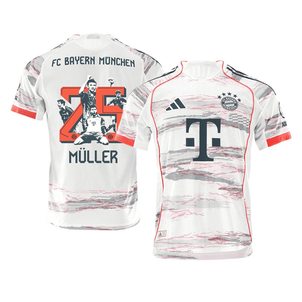 MÜLLER Special #25 Bayern Munich Away Special Players Version Soccer Jersey 2025/26 MÜLLER Special #25 Bayern Munich Away Special Players Version Soccer Jersey 2025/26