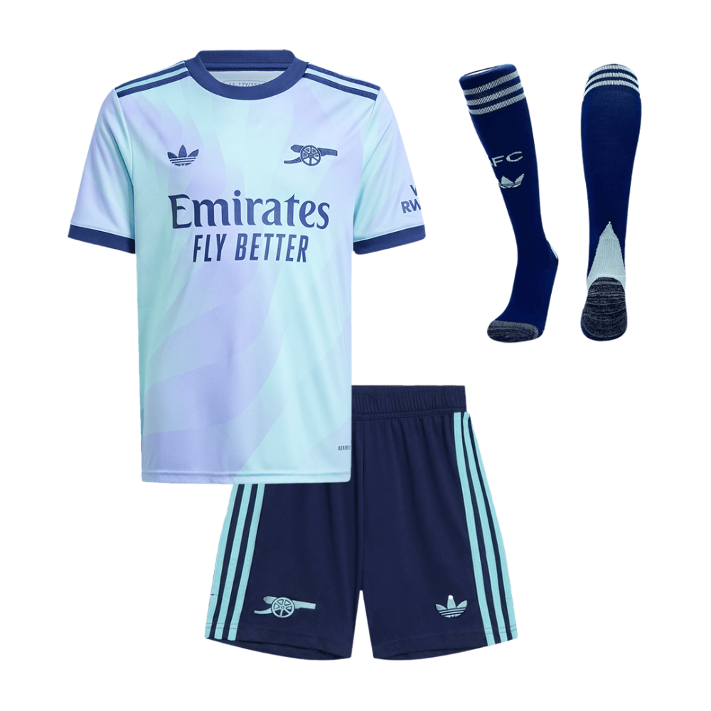 Arsenal Third Away Kids Soccer Jerseys Full Kit 2024/25 Arsenal Third Away Kids Soccer Jerseys Full Kit 2024/25