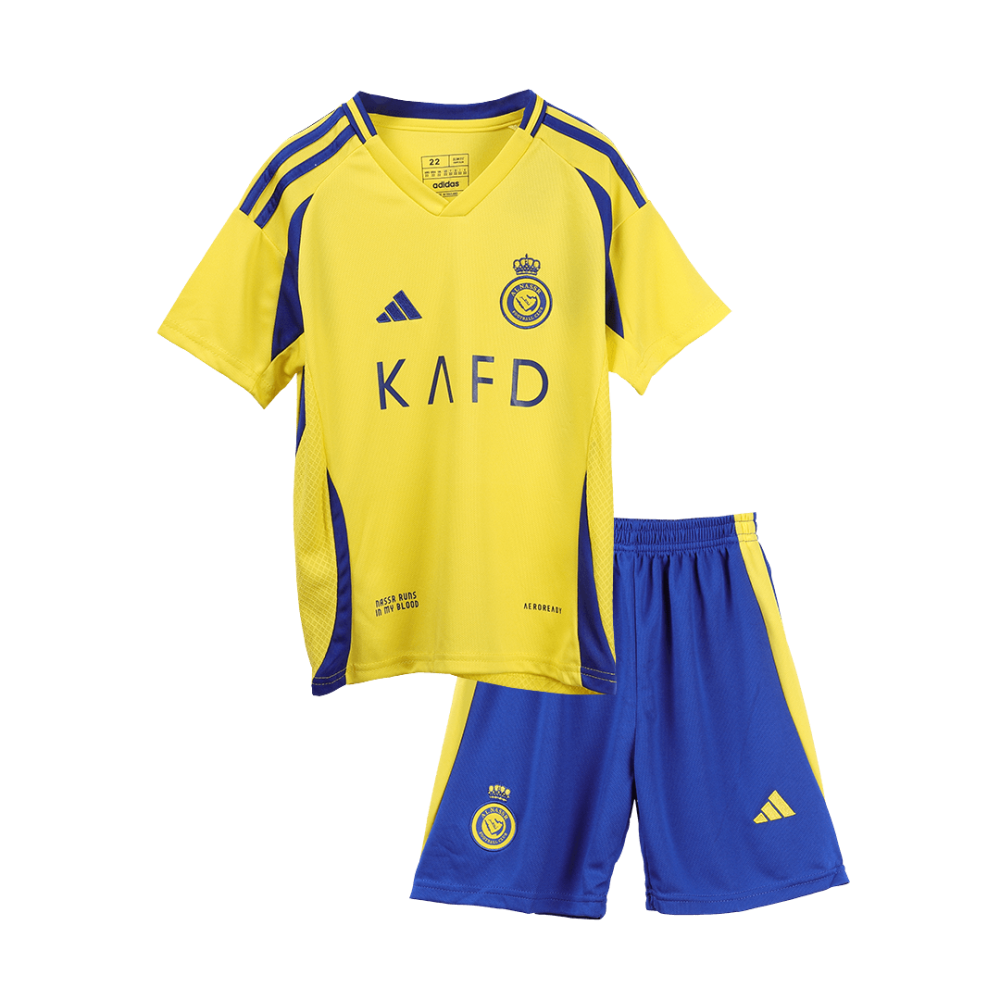 Al Nassr Home Kids Soccer Jerseys Kit 2024/25 Al Nassr Home Kids Soccer Jerseys Kit 2024/25