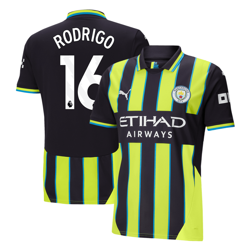 RODRIGO #16 Manchester City Away Soccer Jersey 2024/25 RODRIGO #16 Manchester City Away Soccer Jersey 2024/25