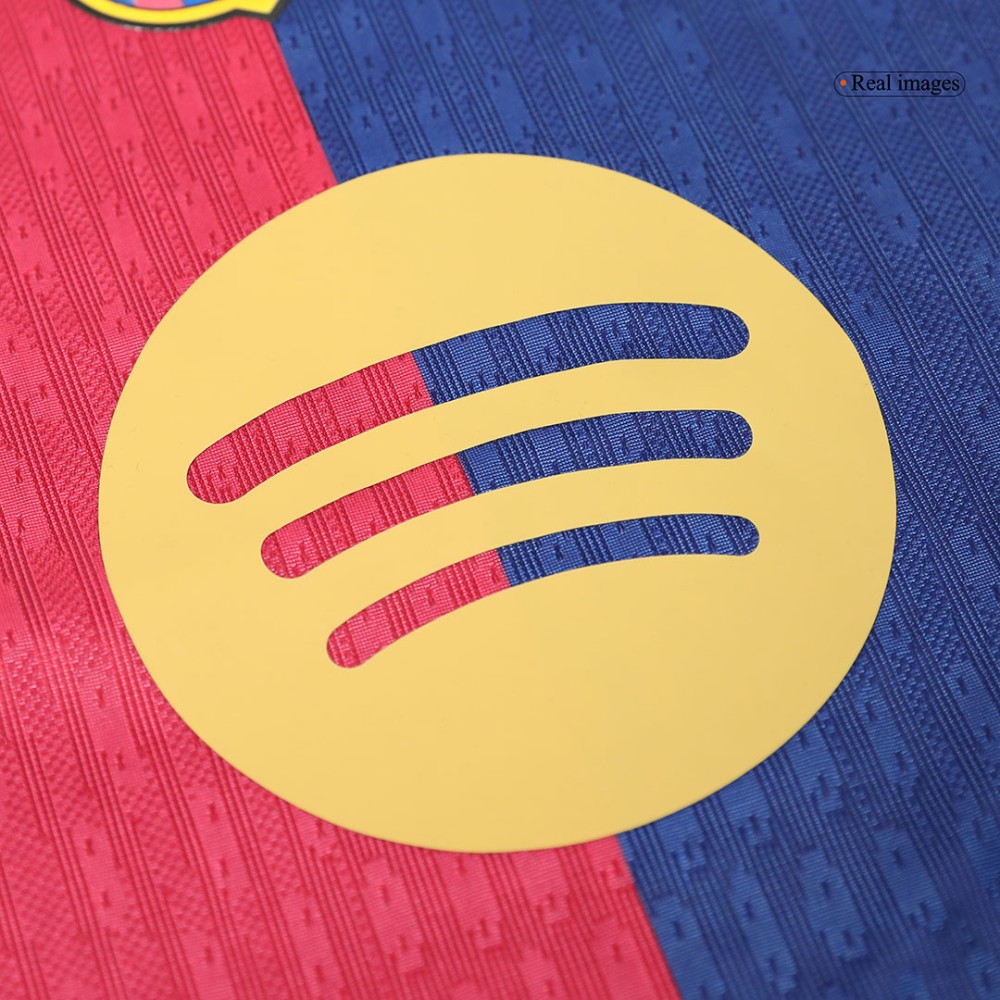 F.DE JONG #21 Barcelona Home Players Version Soccer Jersey 2024/25 - Spotify Logo Without Text