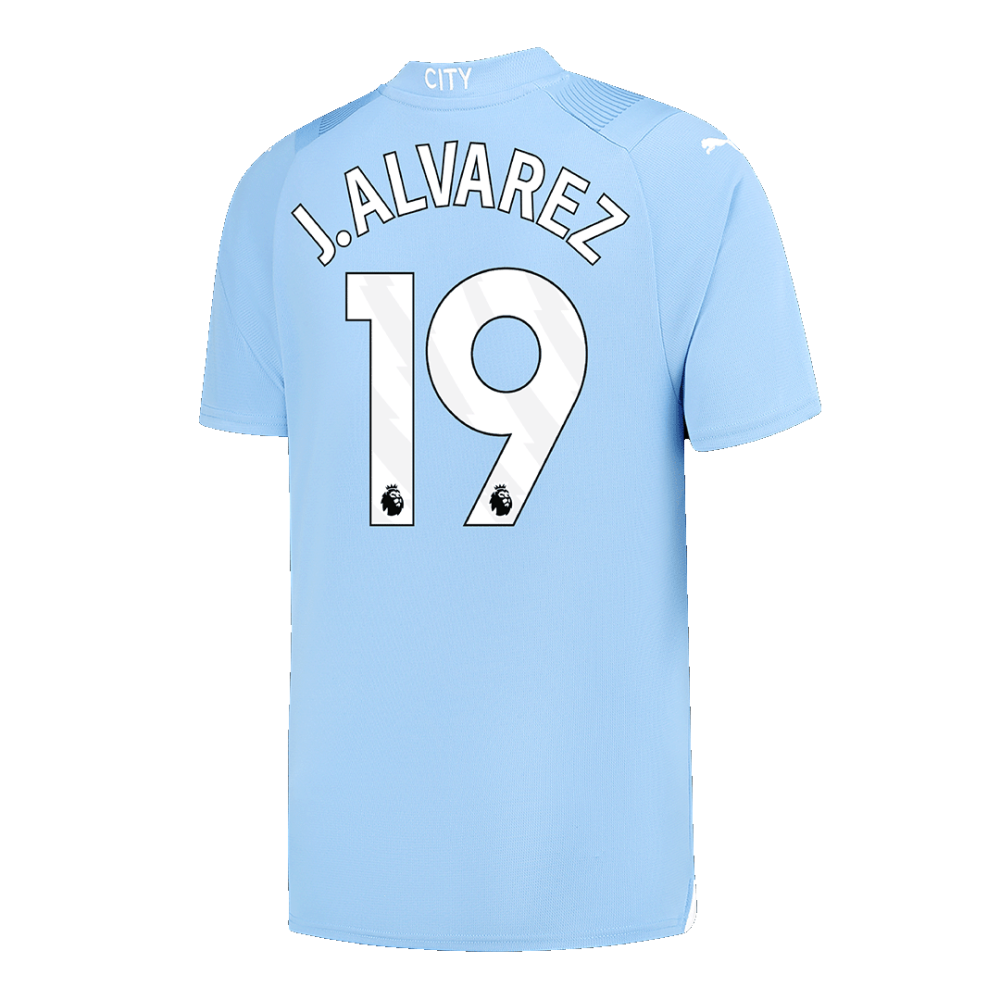 J.ALVAREZ #19 Manchester City Home Soccer Jersey 2023/24 J.ALVAREZ #19 Manchester City Home Soccer Jersey 2023/24
