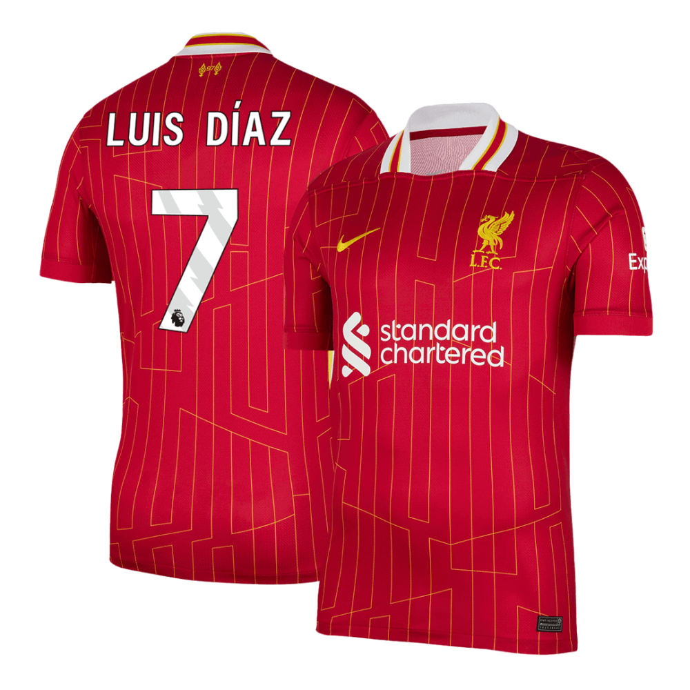 LUIS DÍAZ #7 Liverpool Home Soccer Jersey 2024/25