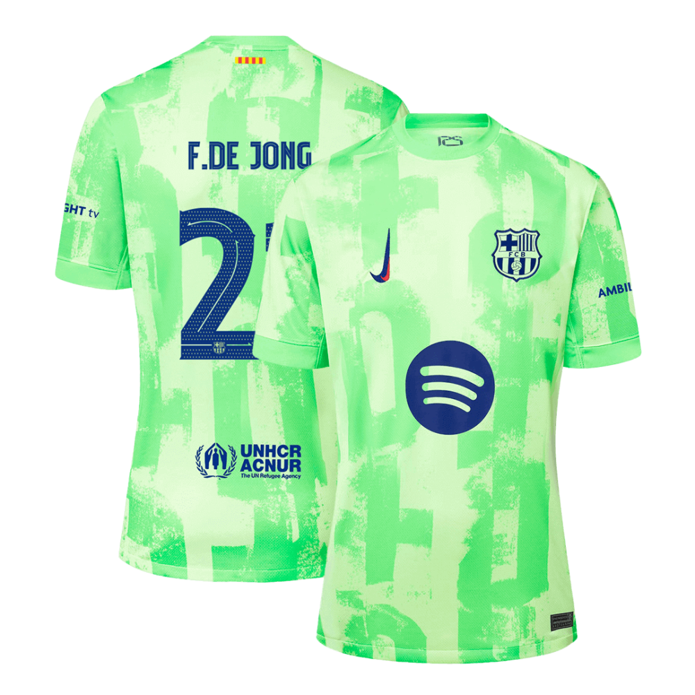 F.DE JONG #21 Barcelona Third Away Soccer Jersey 2024/25 - UCL（Spotify Logo Without Text）