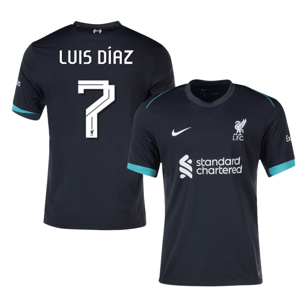 LUIS DÍAZ #7 Liverpool Away Soccer Jersey 2024/25 - UCL LUIS DÍAZ #7 Liverpool Away Soccer Jersey 2024/25 - UCL
