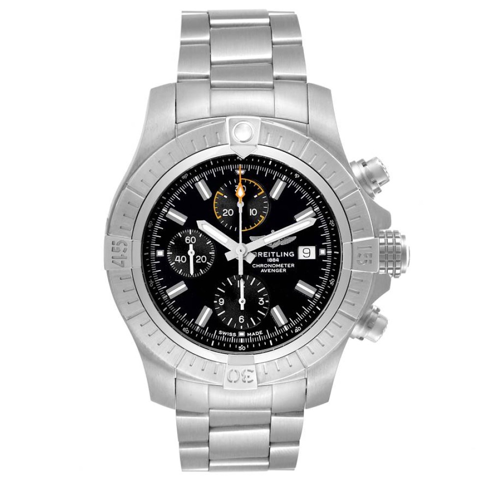 Breitling Avenger Chronograph 45 Black Dial Steel Mens Watch A13317 Breitling Avenger Chronograph 45 Black Dial Steel Mens Watch A13317