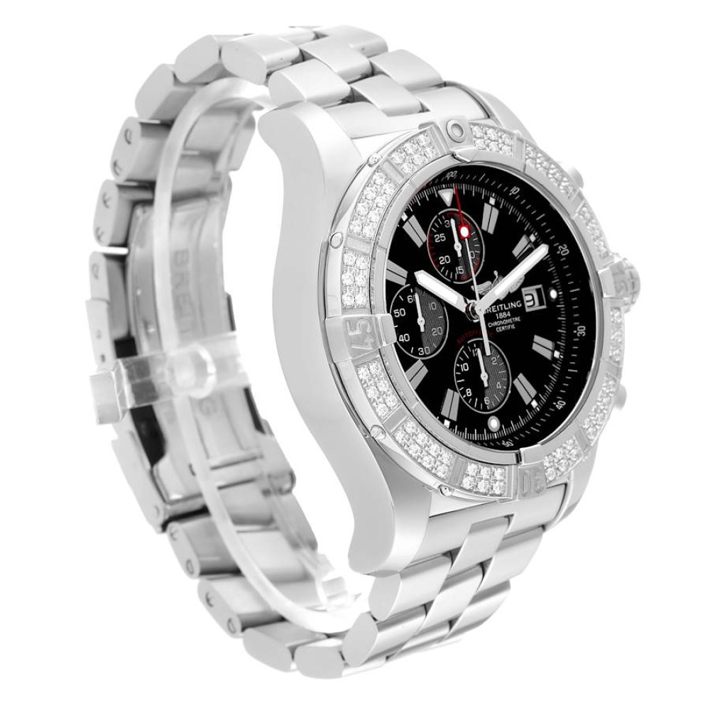 Breitling Super Avenger Chronograph Diamond Steel Mens Watch A13370 Breitling Super Avenger Chronograph Diamond Steel Mens Watch A13370
