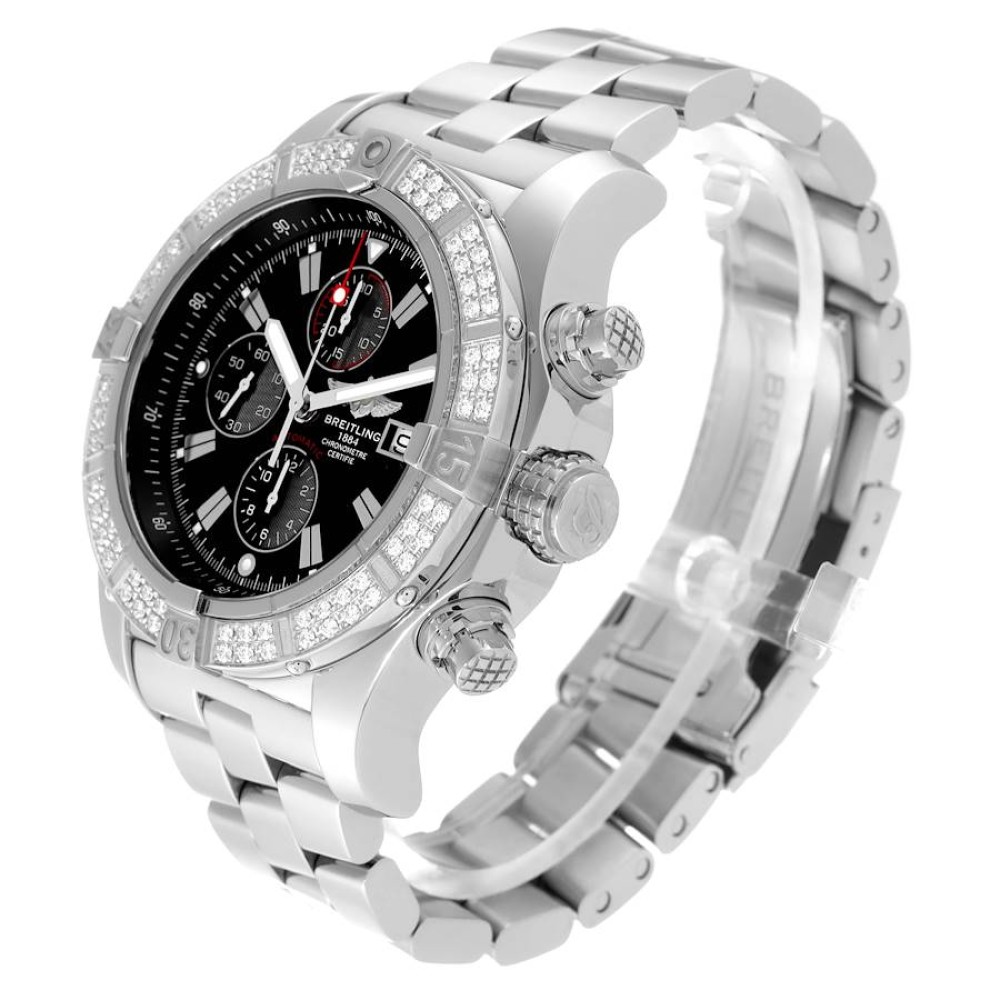 Breitling Super Avenger Chronograph Diamond Steel Mens Watch A13370 Breitling Super Avenger Chronograph Diamond Steel Mens Watch A13370