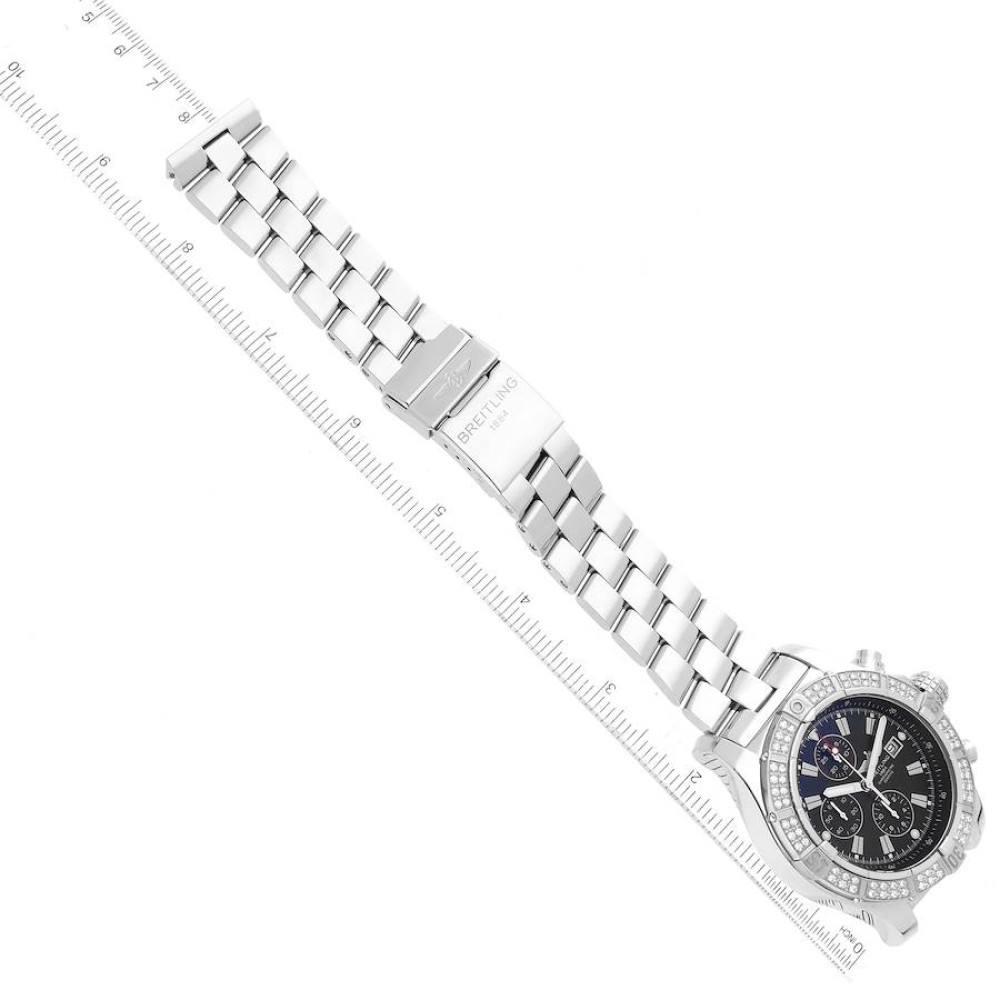 Breitling Super Avenger Chronograph Diamond Steel Mens Watch A13370 Breitling Super Avenger Chronograph Diamond Steel Mens Watch A13370