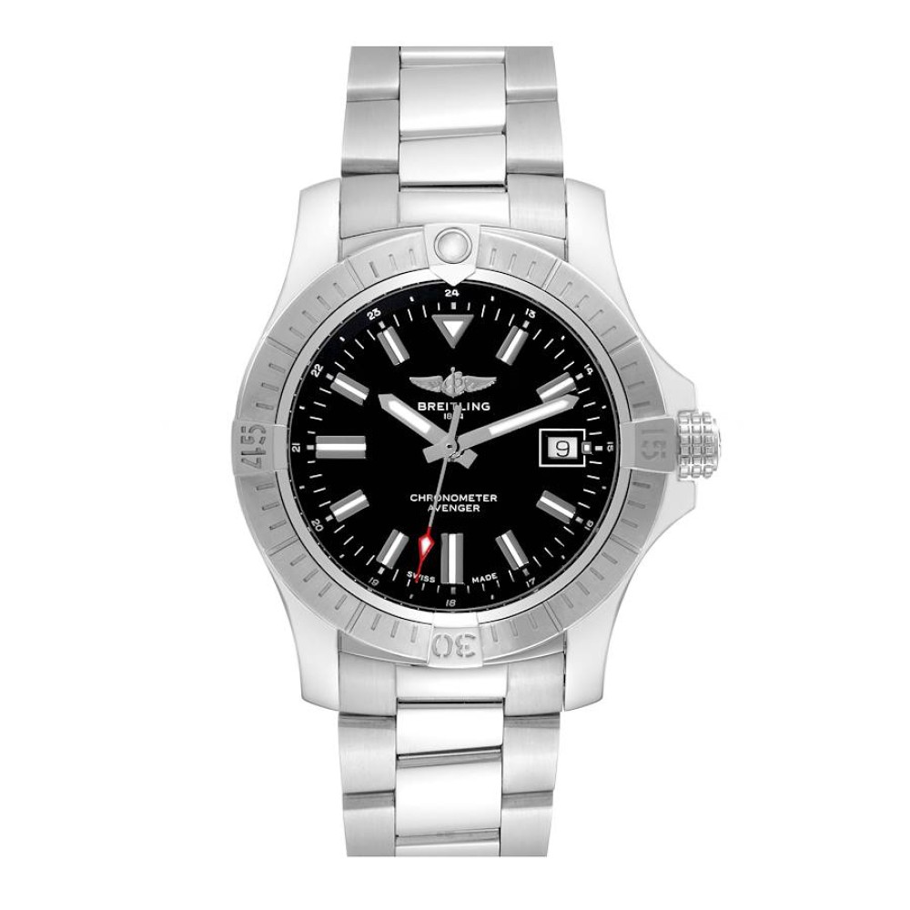 Breitling Avenger Black Dial Steel Mens Watch A17318 Breitling Avenger Black Dial Steel Mens Watch A17318