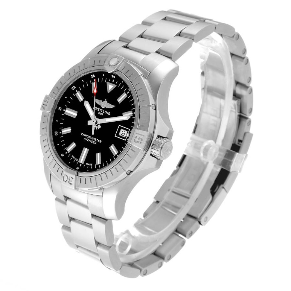 Breitling Avenger Black Dial Steel Mens Watch A17318 Breitling Avenger Black Dial Steel Mens Watch A17318