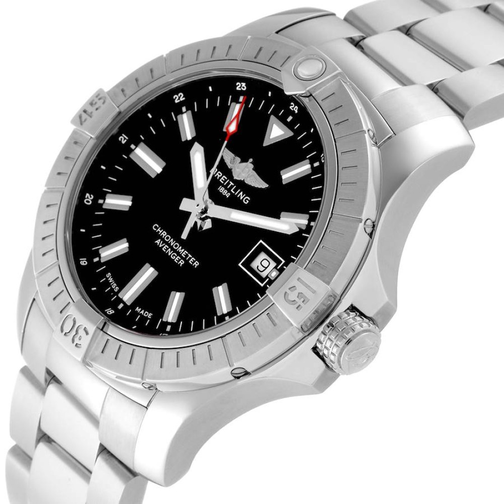Breitling Avenger Black Dial Steel Mens Watch A17318 Breitling Avenger Black Dial Steel Mens Watch A17318