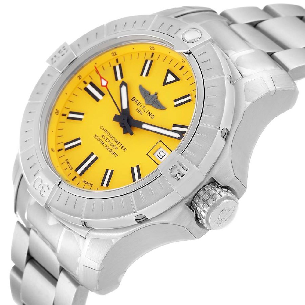 Breitling Avenger 45 Seawolf Yellow Dial Steel Mens Watch A17319 Breitling Avenger 45 Seawolf Yellow Dial Steel Mens Watch A17319