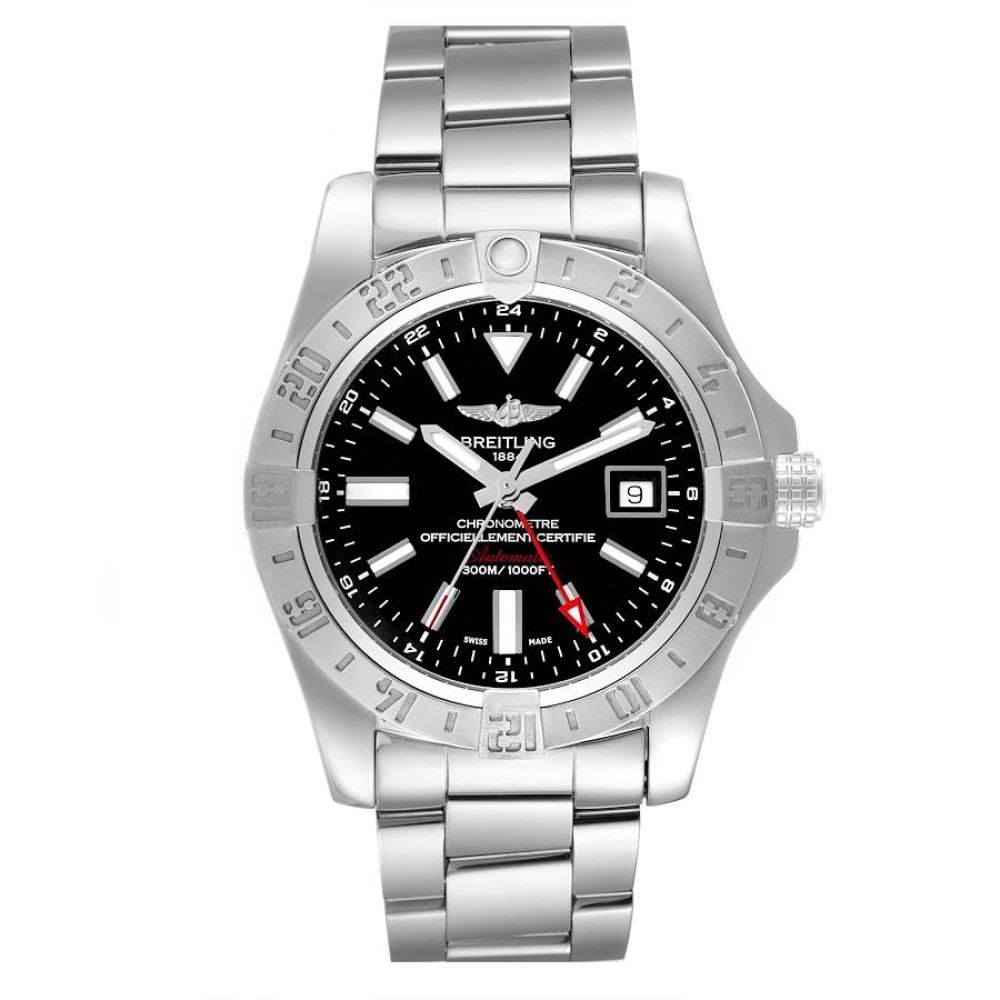 Breitling Aeromarine Avenger II GMT Black Dial Steel Mens Watch A32390 Breitling Aeromarine Avenger II GMT Black Dial Steel Mens Watch A32390