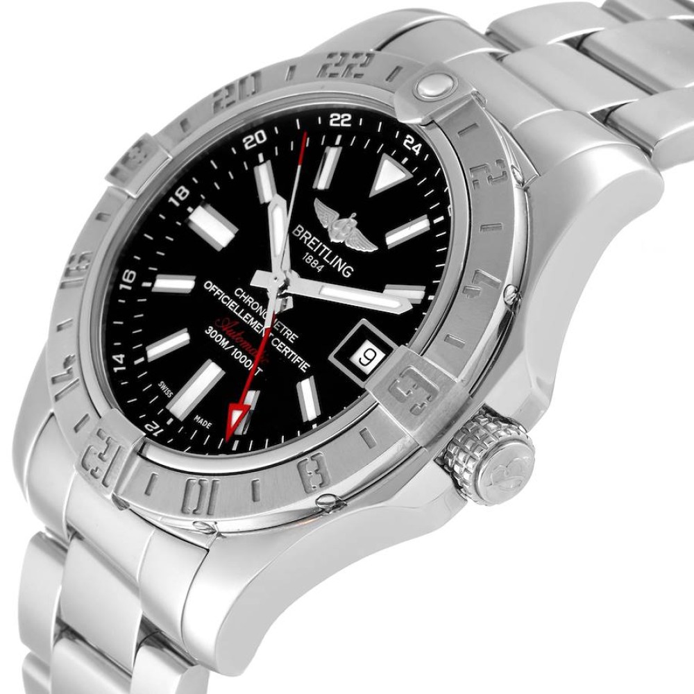 Breitling Aeromarine Avenger II GMT Black Dial Steel Mens Watch A32390 Breitling Aeromarine Avenger II GMT Black Dial Steel Mens Watch A32390