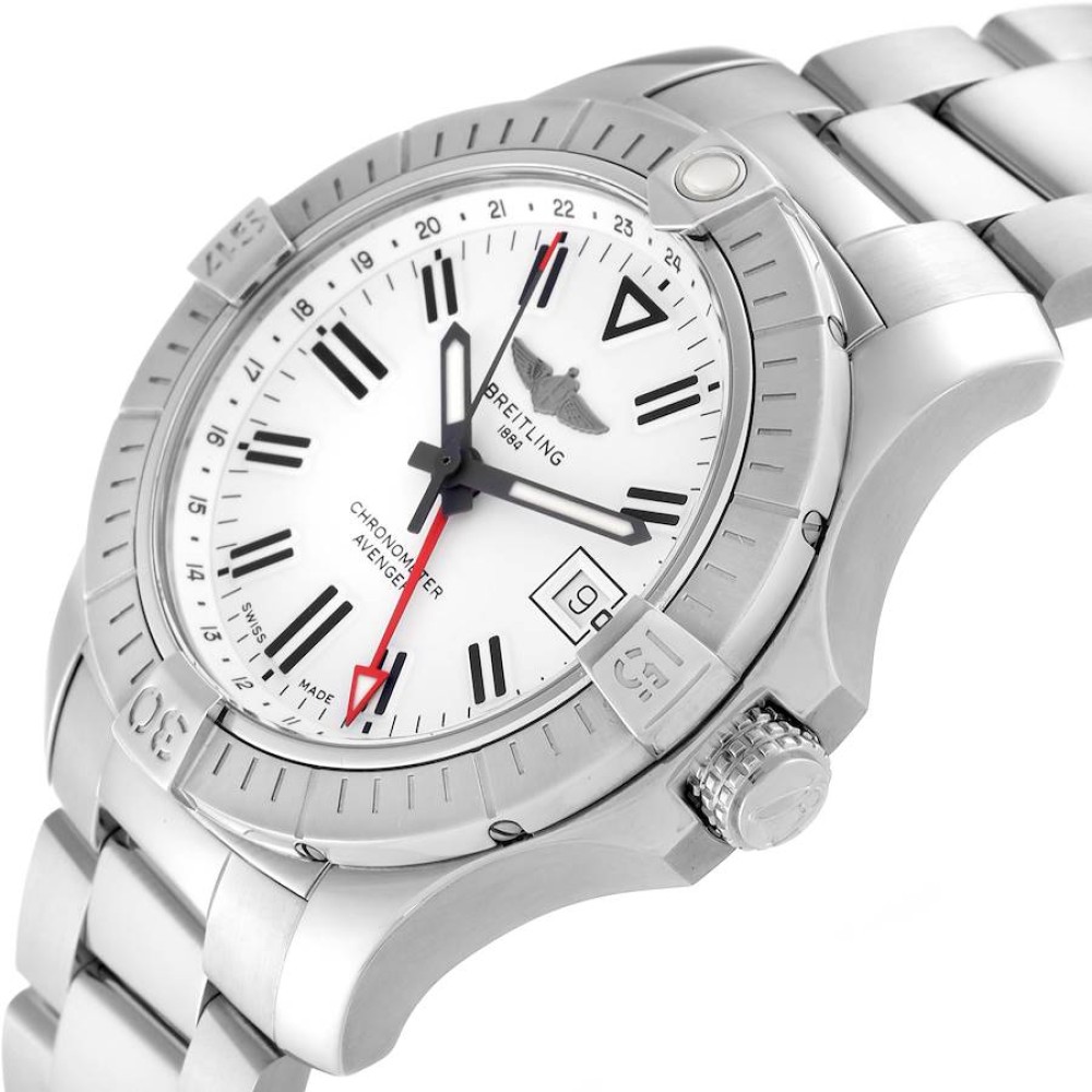 Breitling Avenger GMT White Dial Steel Mens Watch A32397 Breitling Avenger GMT White Dial Steel Mens Watch A32397