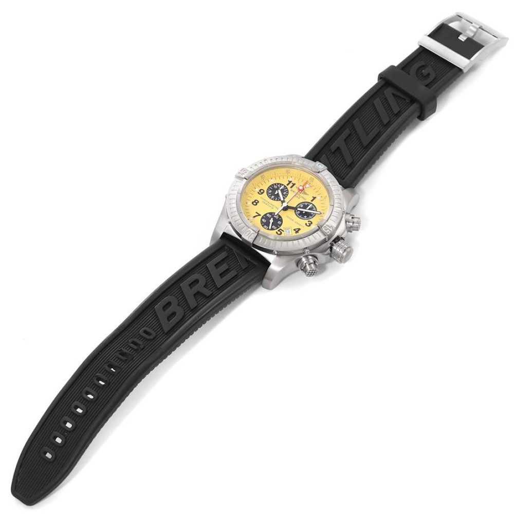 Breitling Aeromarine Chrono Avenger M1 Yellow Dial Titanium Mens Watch E73360 Breitling Aeromarine Chrono Avenger M1 Yellow Dial Titanium Mens Watch E73360