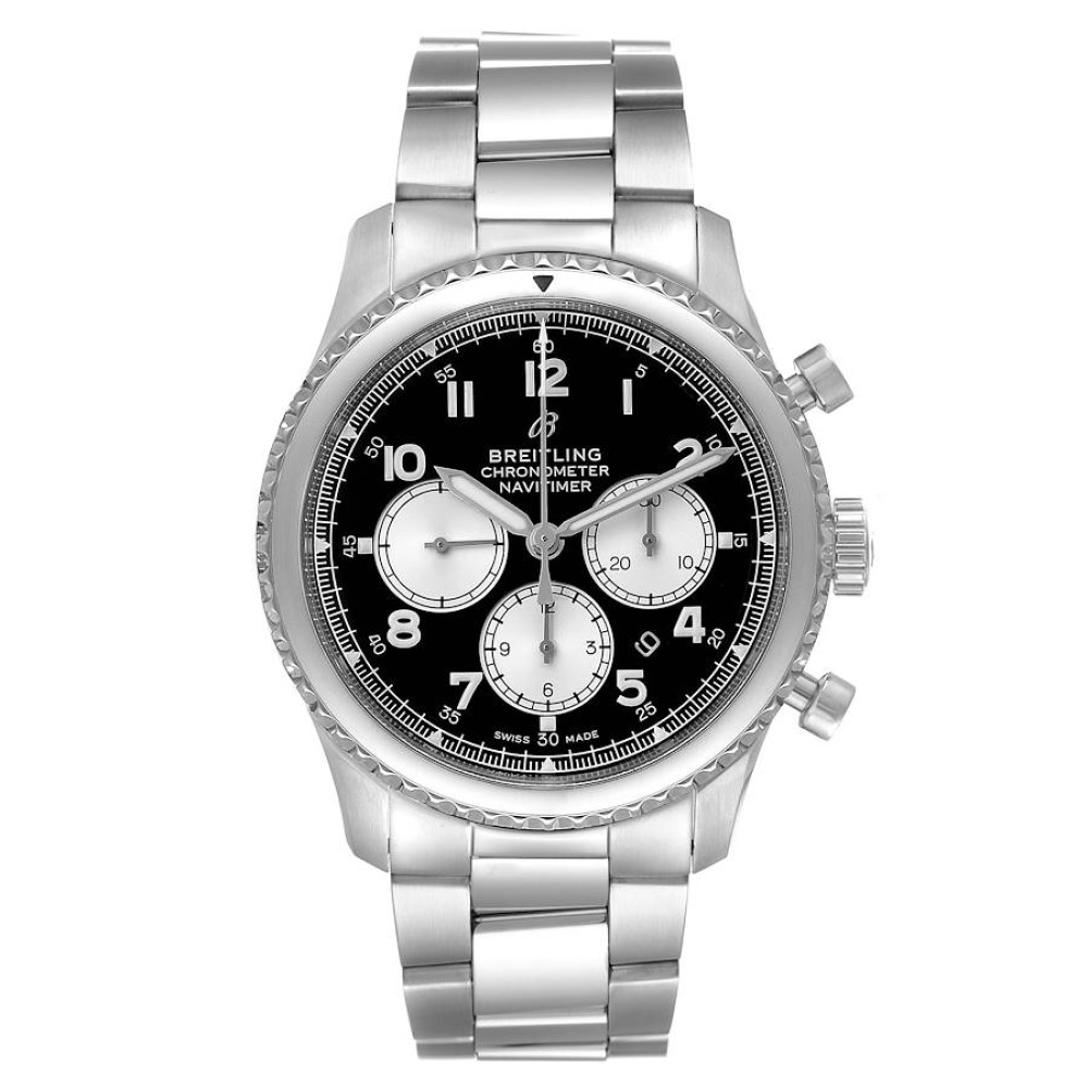 Breitling Navitimer Aviator 8 B01 Black Dial Steel Mens Watch AB0117 Breitling Navitimer Aviator 8 B01 Black Dial Steel Mens Watch AB0117