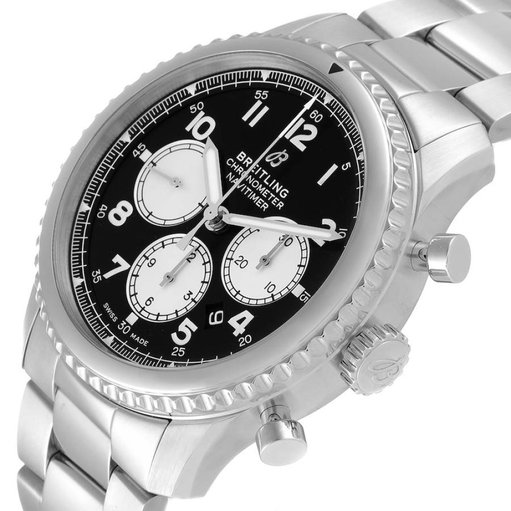 Breitling Navitimer Aviator 8 B01 Black Dial Steel Mens Watch AB0117 Breitling Navitimer Aviator 8 B01 Black Dial Steel Mens Watch AB0117