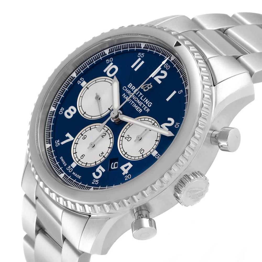 Breitling Navitimer Aviator 8 B01 Blue Dial Steel Mens Watch AB0117 Breitling Navitimer Aviator 8 B01 Blue Dial Steel Mens Watch AB0117