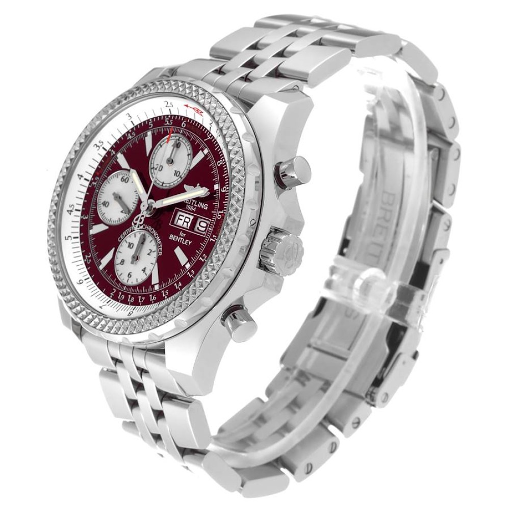 Breitling Bentley Motors GT Burgundy Dial Steel Mens Watch A13362 Breitling Bentley Motors GT Burgundy Dial Steel Mens Watch A13362