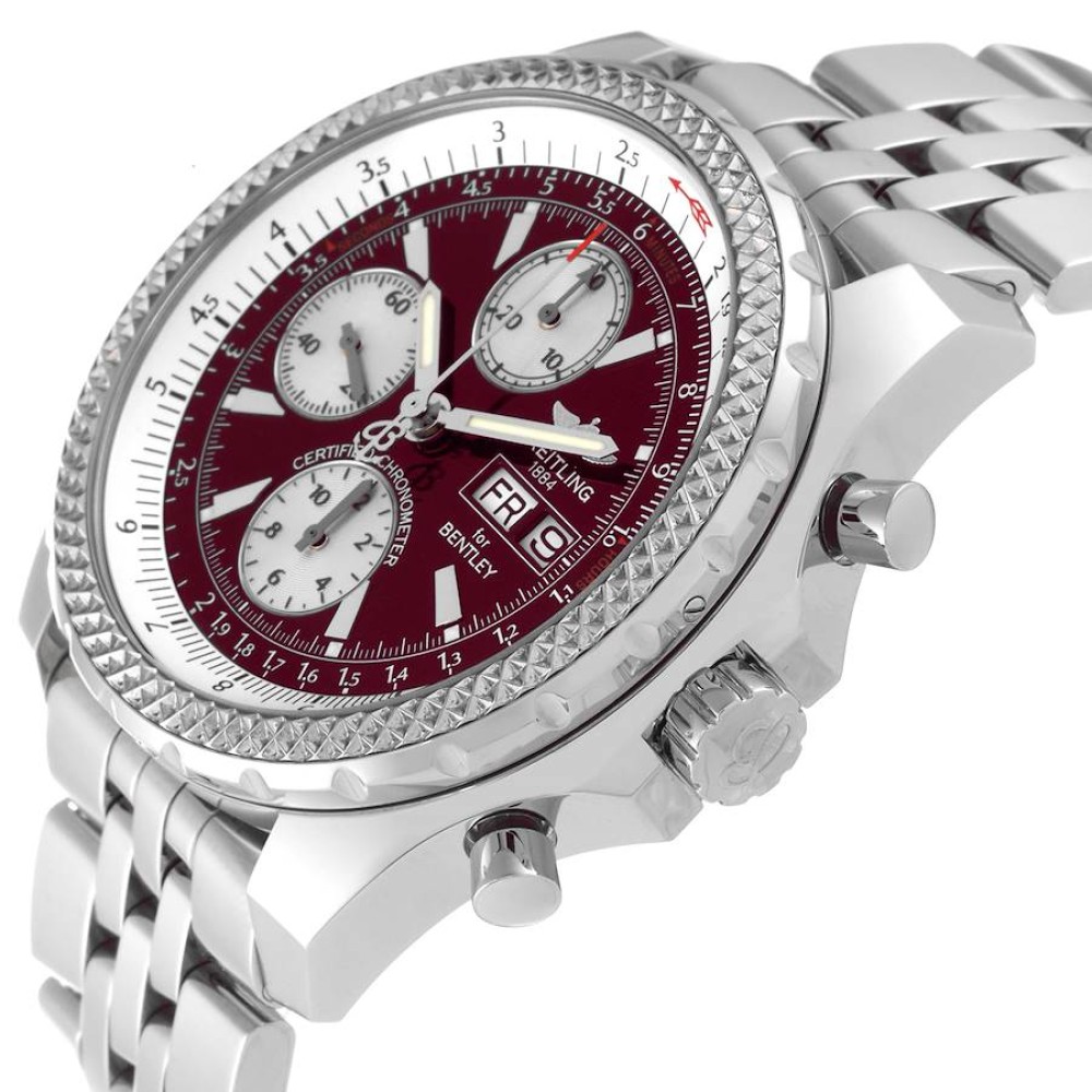 Breitling Bentley Motors GT Burgundy Dial Steel Mens Watch A13362 Breitling Bentley Motors GT Burgundy Dial Steel Mens Watch A13362