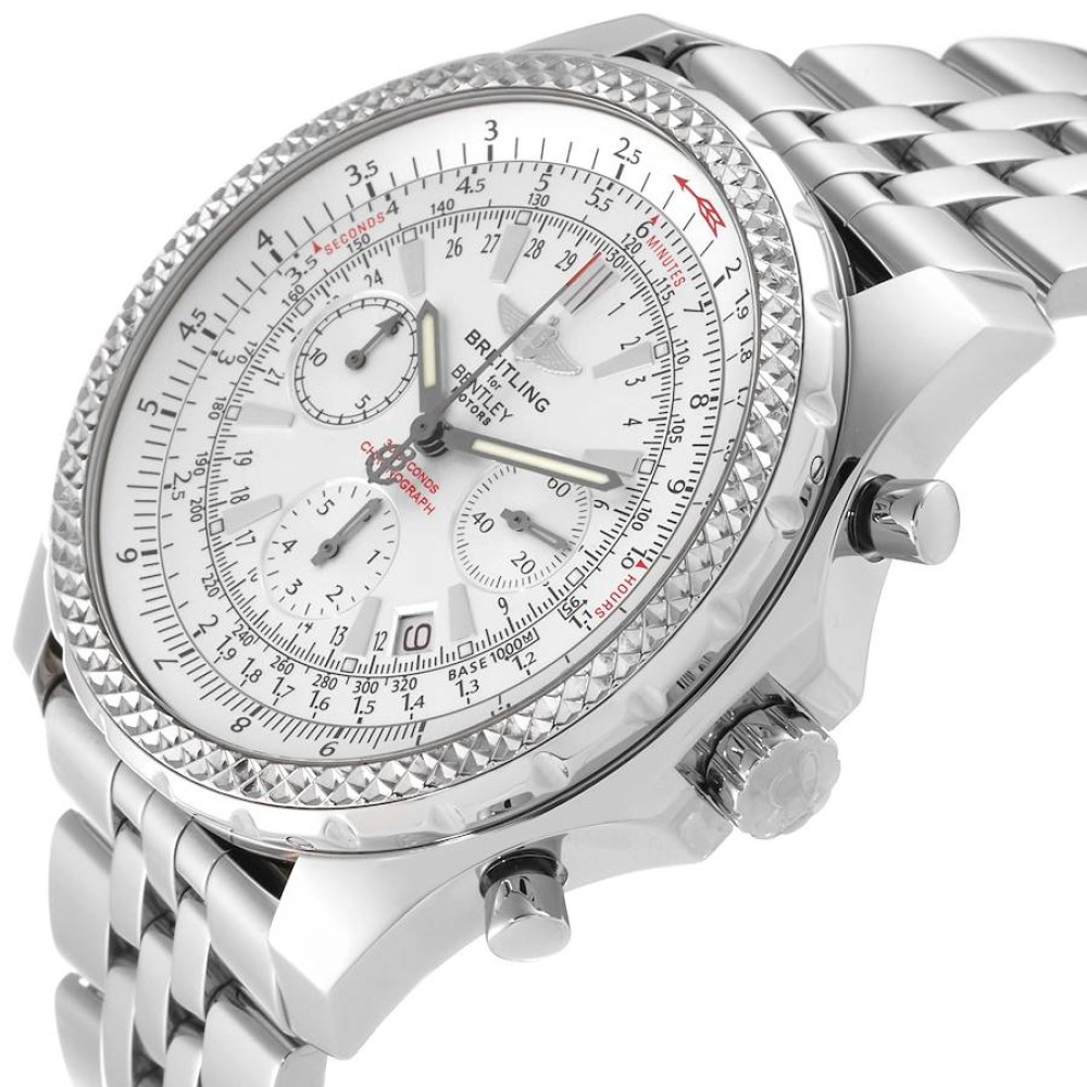 Breitling Bentley Motors Silver Dial Steel Chronograph Mens Watch A25362 Breitling Bentley Motors Silver Dial Steel Chronograph Mens Watch A25362
