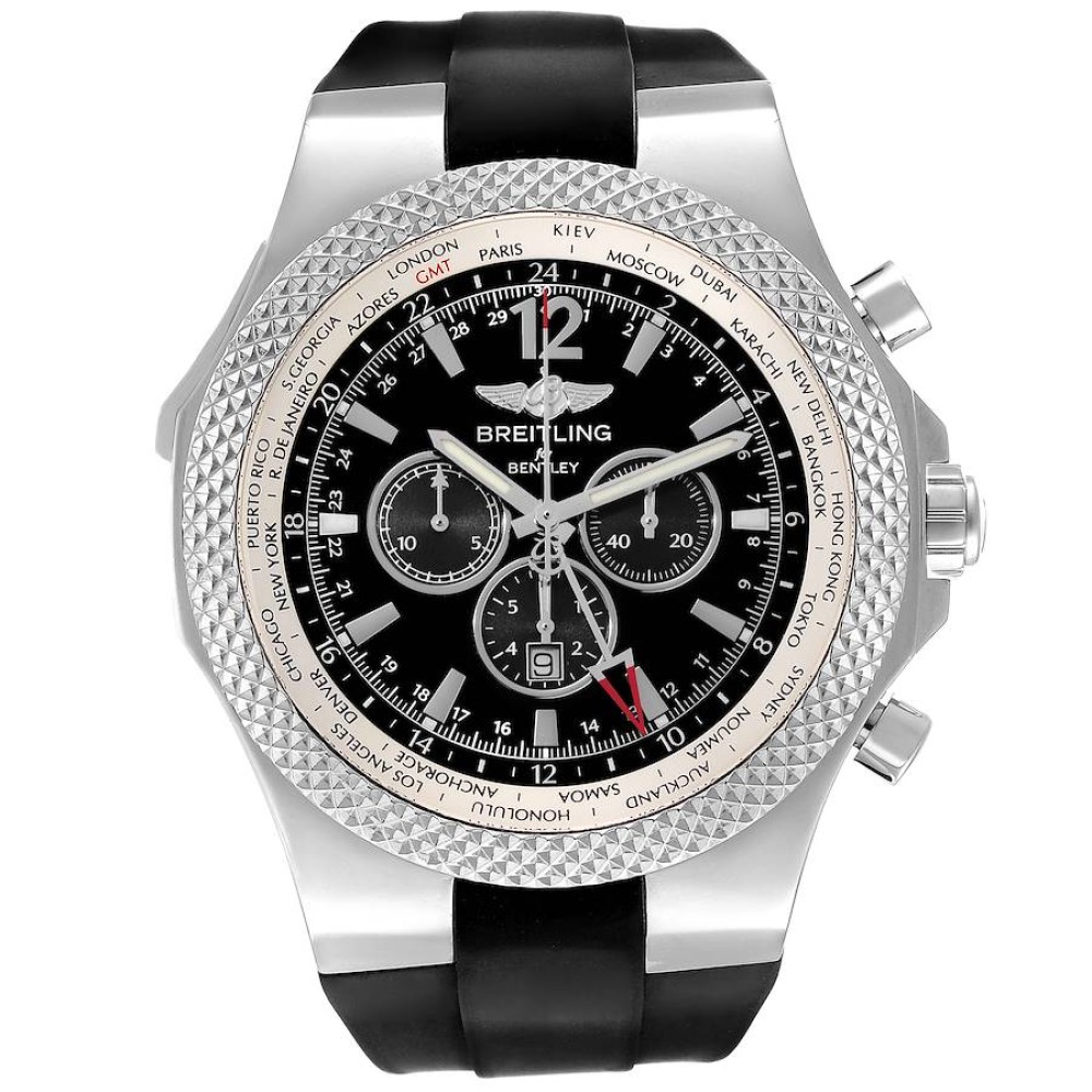 Breitling Bentley GMT Black Dial Steel Mens Watch A47362 Breitling Bentley GMT Black Dial Steel Mens Watch A47362