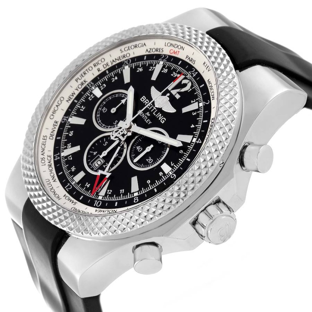 Breitling Bentley GMT Black Dial Steel Mens Watch A47362 Breitling Bentley GMT Black Dial Steel Mens Watch A47362