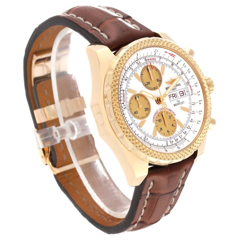 Breitling Bentley Motors GT White Dial Yellow Gold Mens Watch K13362 Breitling Bentley Motors GT White Dial Yellow Gold Mens Watch K13362