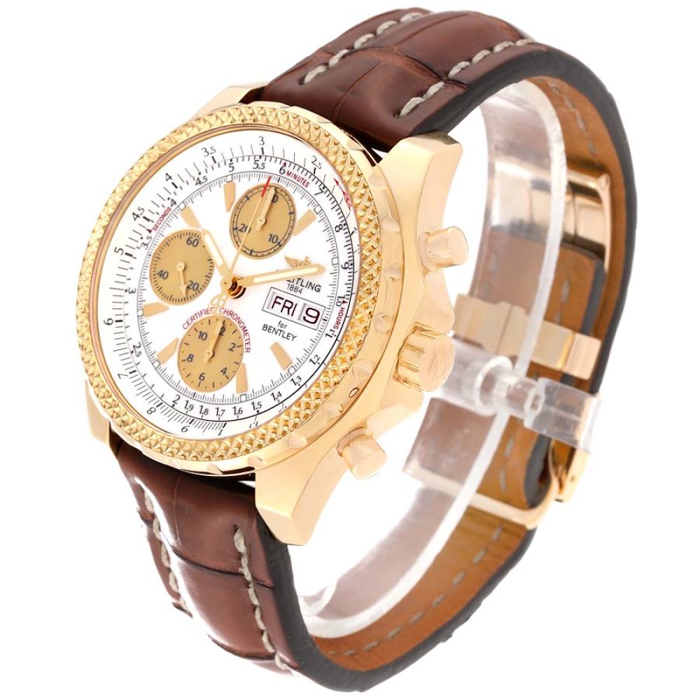Breitling Bentley Motors GT White Dial Yellow Gold Mens Watch K13362 Breitling Bentley Motors GT White Dial Yellow Gold Mens Watch K13362