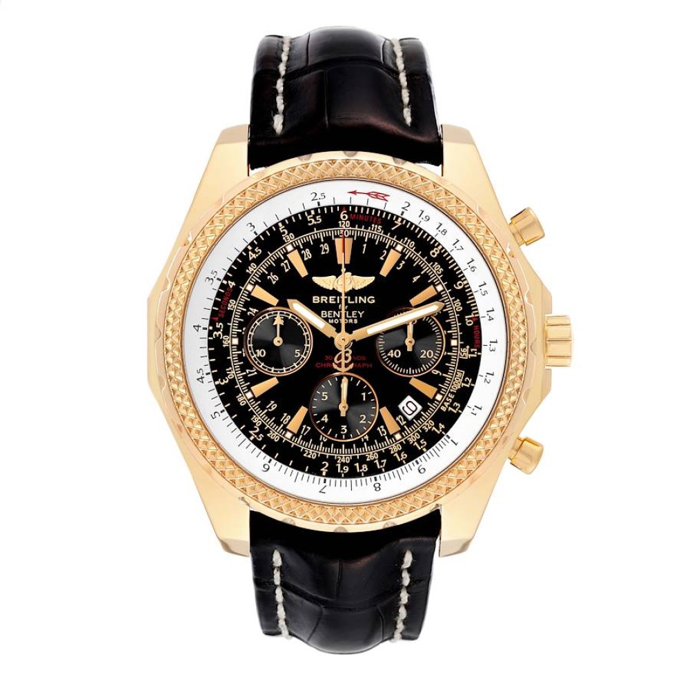 Breitling Bentley Yellow Gold Black Dial Chronograph Mens Watch K25362 Breitling Bentley Yellow Gold Black Dial Chronograph Mens Watch K25362