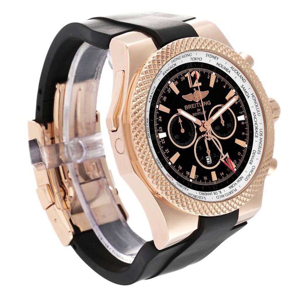 Breitling Bentley GMT Black Dial Rose Gold Mens Watch R47362 Breitling Bentley GMT Black Dial Rose Gold Mens Watch R47362