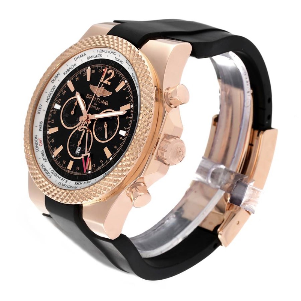 Breitling Bentley GMT Black Dial Rose Gold Mens Watch R47362 Breitling Bentley GMT Black Dial Rose Gold Mens Watch R47362