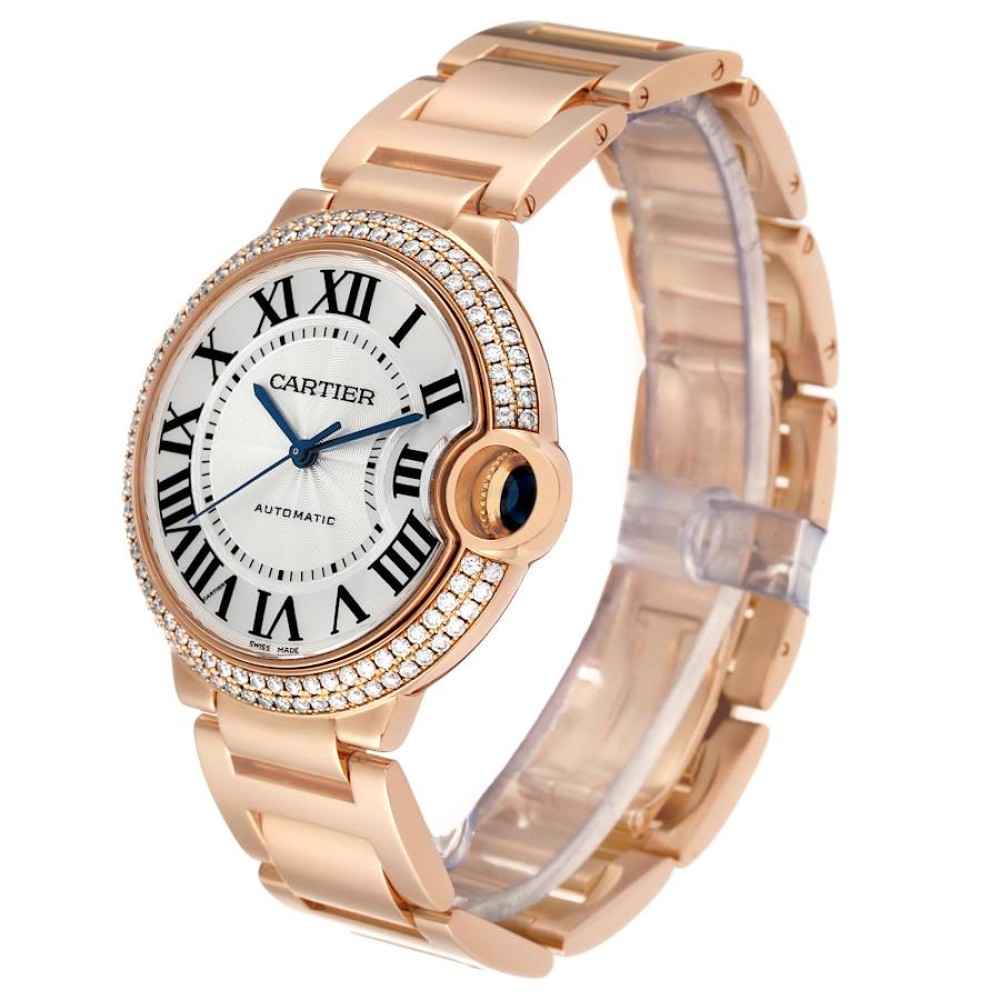 Cartier Ballon Bleu 36mm Automatic Rose Gold Diamond Mens Watch WE9005Z3 Cartier Ballon Bleu 36mm Automatic Rose Gold Diamond Mens Watch WE9005Z3