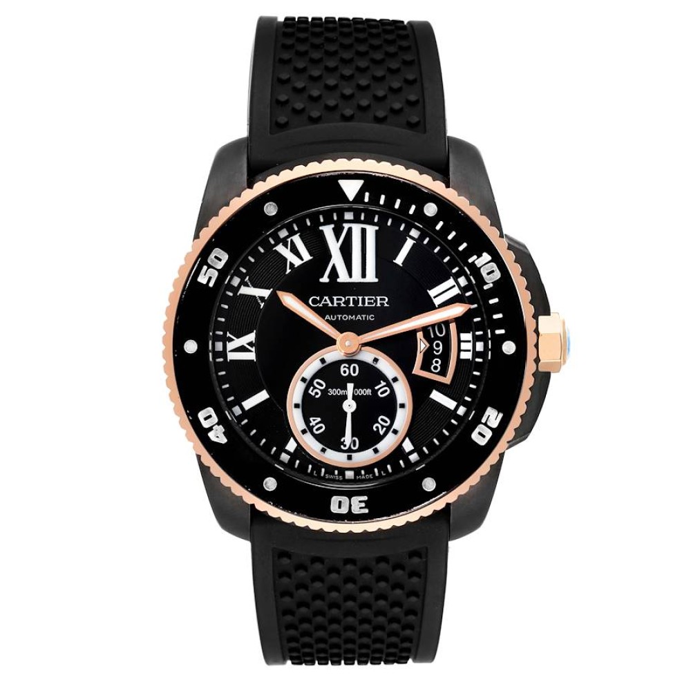 Cartier Calibre Diver ADLC Steel Rose Gold Mens Watch W2CA0004 Cartier Calibre Diver ADLC Steel Rose Gold Mens Watch W2CA0004