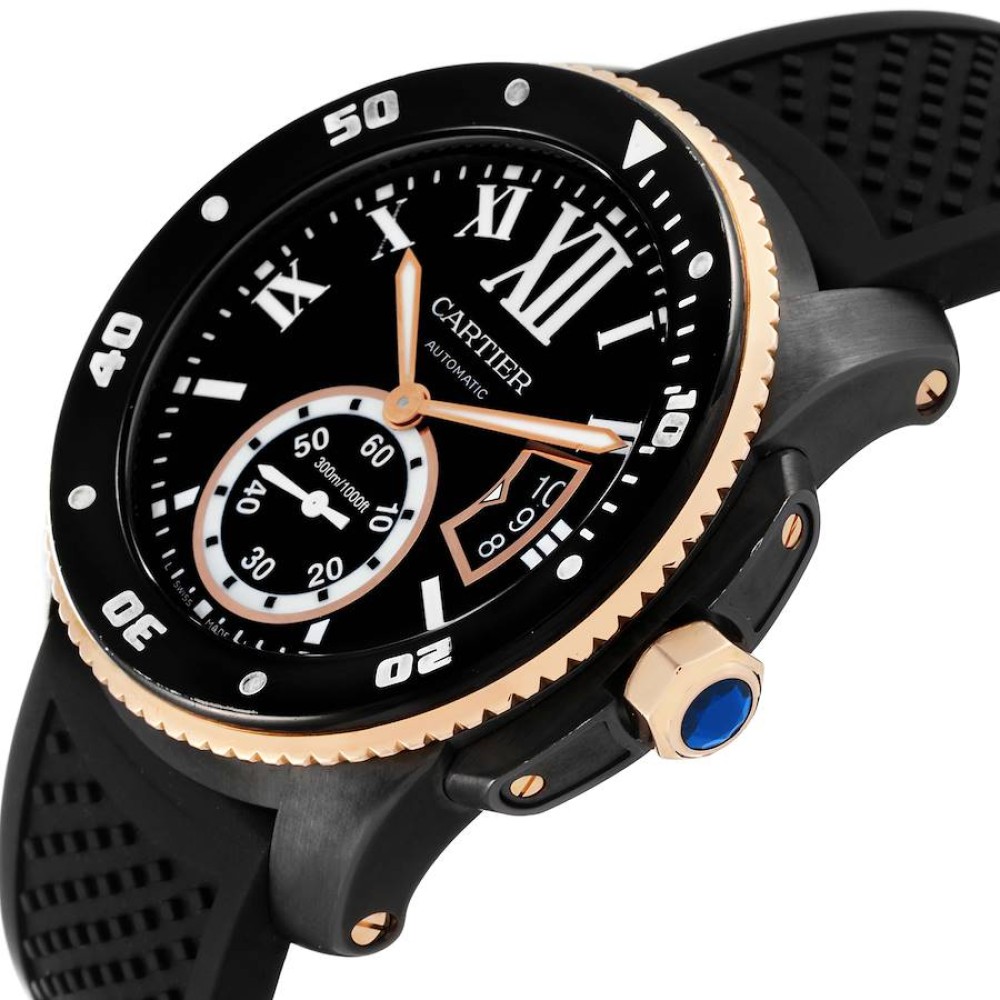 Cartier Calibre Diver ADLC Steel Rose Gold Mens Watch W2CA0004 Cartier Calibre Diver ADLC Steel Rose Gold Mens Watch W2CA0004