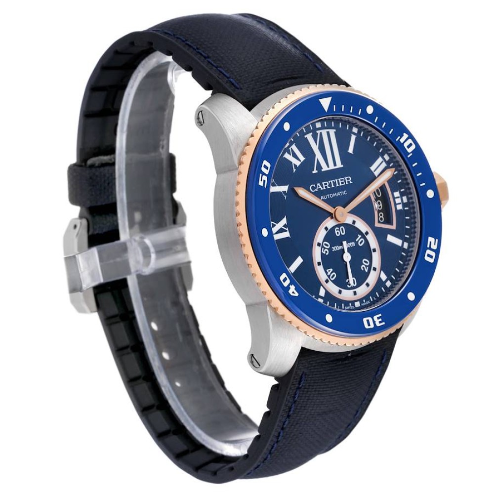 Cartier Calibre Diver Steel Rose Gold Blue Dial Mens Watch W2CA0008 Cartier Calibre Diver Steel Rose Gold Blue Dial Mens Watch W2CA0008