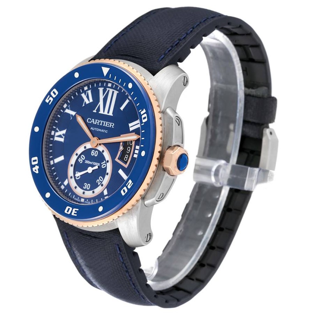 Cartier Calibre Diver Steel Rose Gold Blue Dial Mens Watch W2CA0008 Cartier Calibre Diver Steel Rose Gold Blue Dial Mens Watch W2CA0008