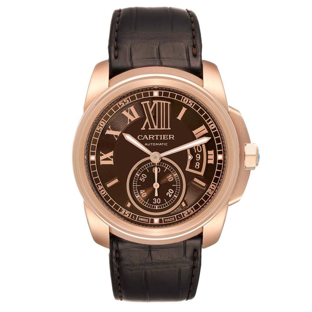 Cartier Calibre Rose Gold Brown Dial Automatic Mens Watch W7100007 Cartier Calibre Rose Gold Brown Dial Automatic Mens Watch W7100007