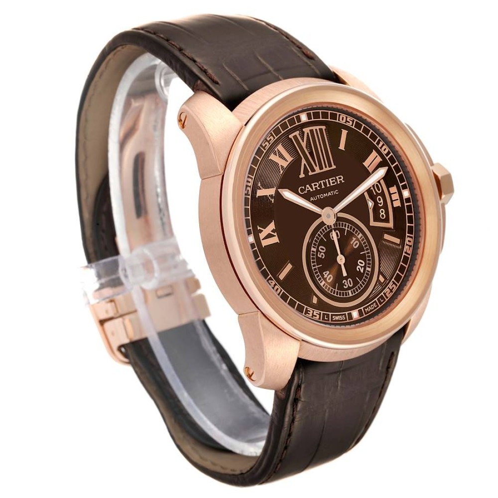 Cartier Calibre Rose Gold Brown Dial Automatic Mens Watch W7100007 Cartier Calibre Rose Gold Brown Dial Automatic Mens Watch W7100007