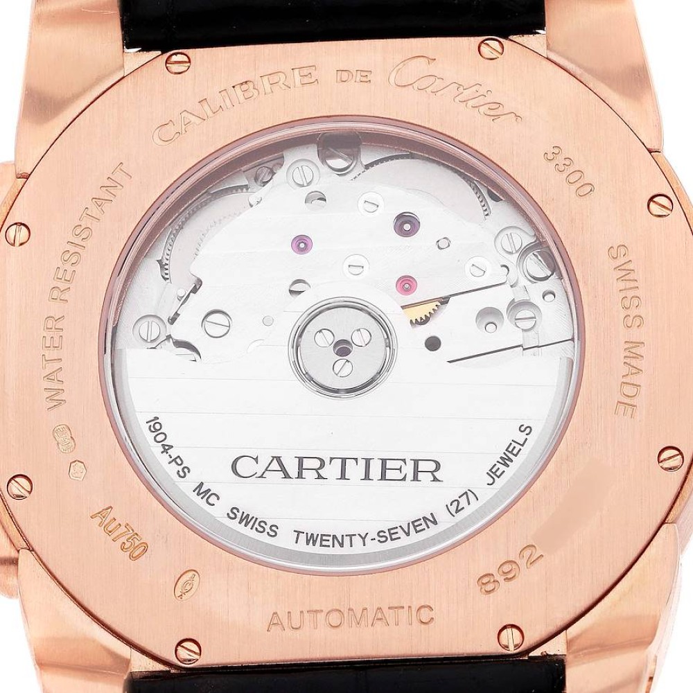 Cartier Calibre Rose Gold Silver Dial Mens Watch W7100009 Cartier Calibre Rose Gold Silver Dial Mens Watch W7100009