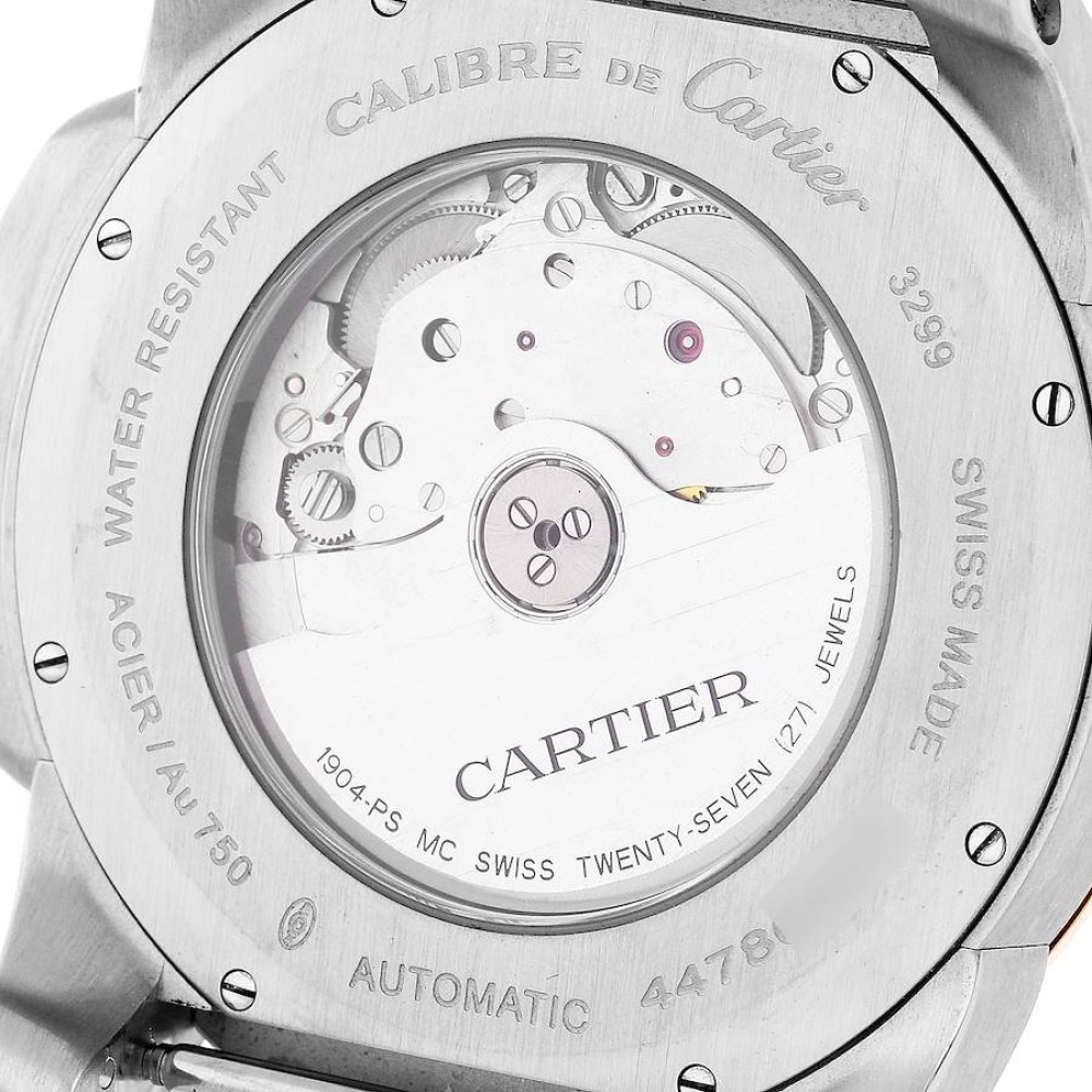 Cartier Calibre Steel Rose Gold Silver Dial Mens Watch W7100011 Cartier Calibre Steel Rose Gold Silver Dial Mens Watch W7100011