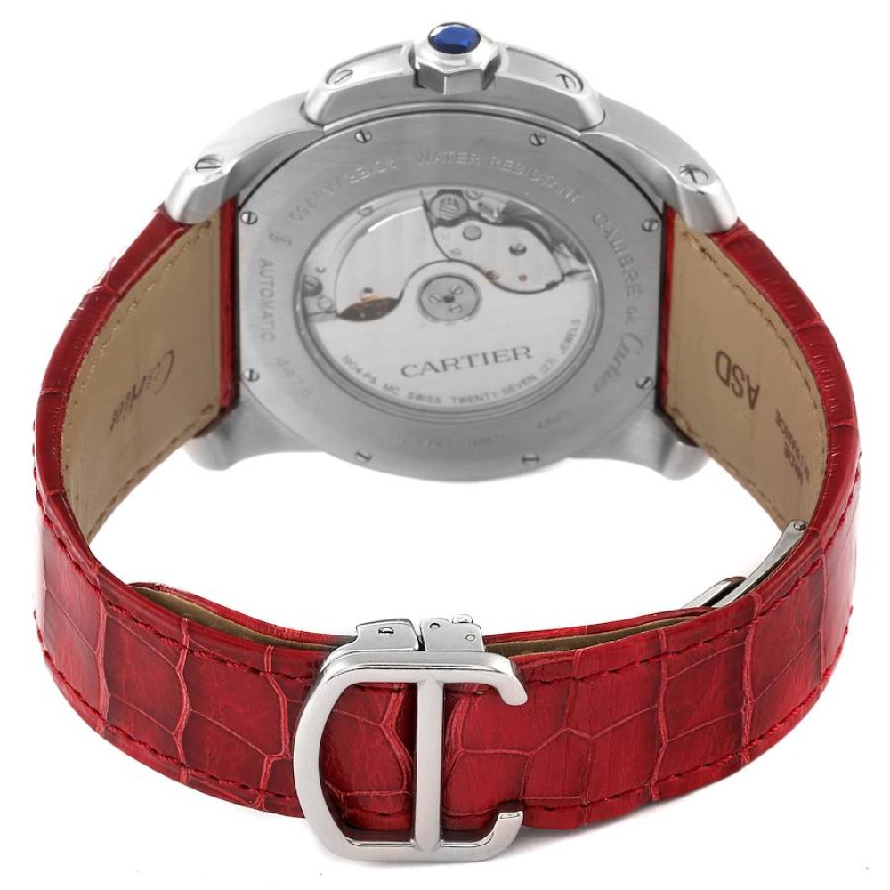 Cartier Calibre Steel Rose Gold Silver Dial Mens Watch W7100011 Cartier Calibre Steel Rose Gold Silver Dial Mens Watch W7100011
