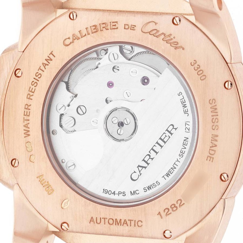 Cartier Calibre Rose Gold Silver Dial Automatic Mens Watch W7100018 Cartier Calibre Rose Gold Silver Dial Automatic Mens Watch W7100018