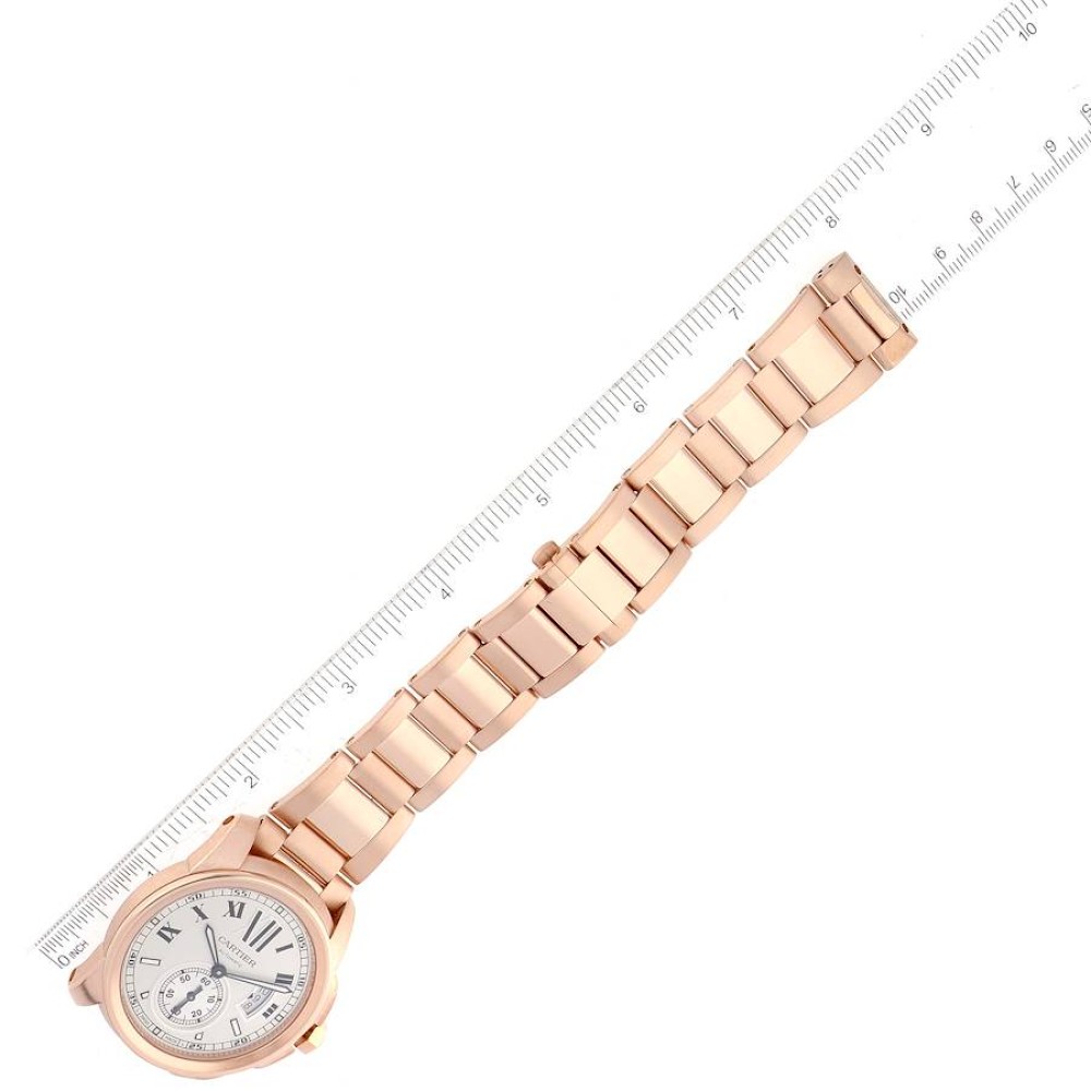 Cartier Calibre Rose Gold Silver Dial Automatic Mens Watch W7100018 Cartier Calibre Rose Gold Silver Dial Automatic Mens Watch W7100018
