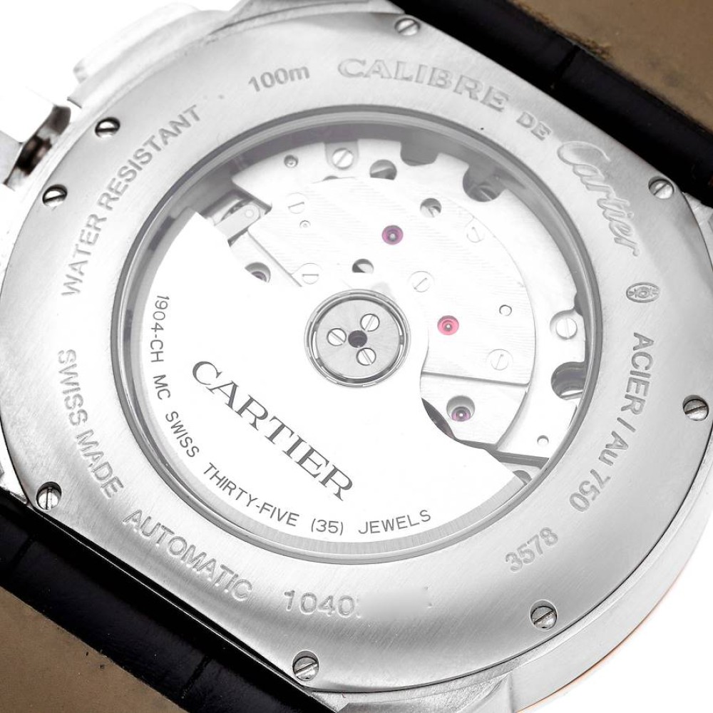 Cartier Calibre Chronograph Steel Rose Gold Mens Watch W7100043 Cartier Calibre Chronograph Steel Rose Gold Mens Watch W7100043
